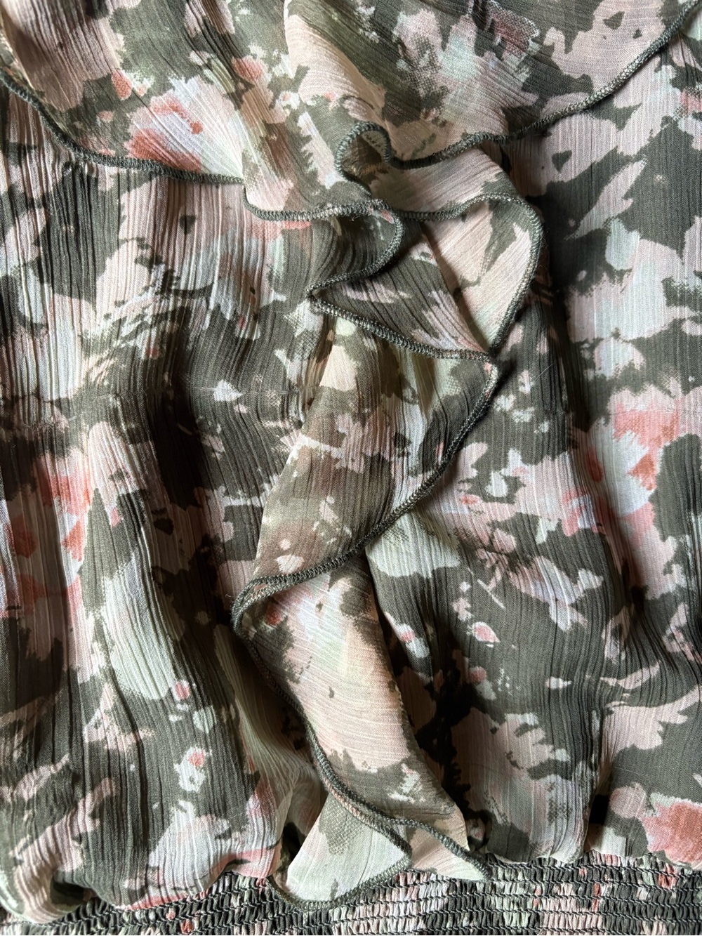Mudd Y2K 90s floral tank top Green Pink White- Juniors S - Picture 3 of 6